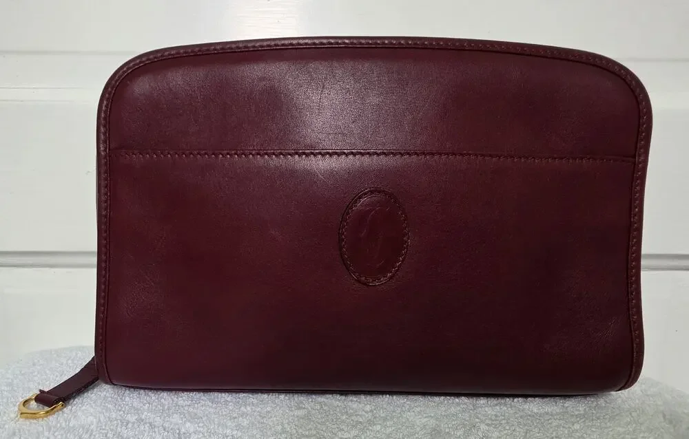 Must De Cartier Tolietry Bag or Clutch For Men or Women w/COA